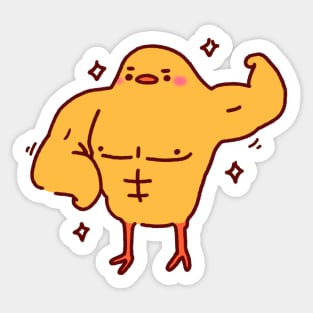 Chicks Dig Me Buff Muscular Chicken Sticker